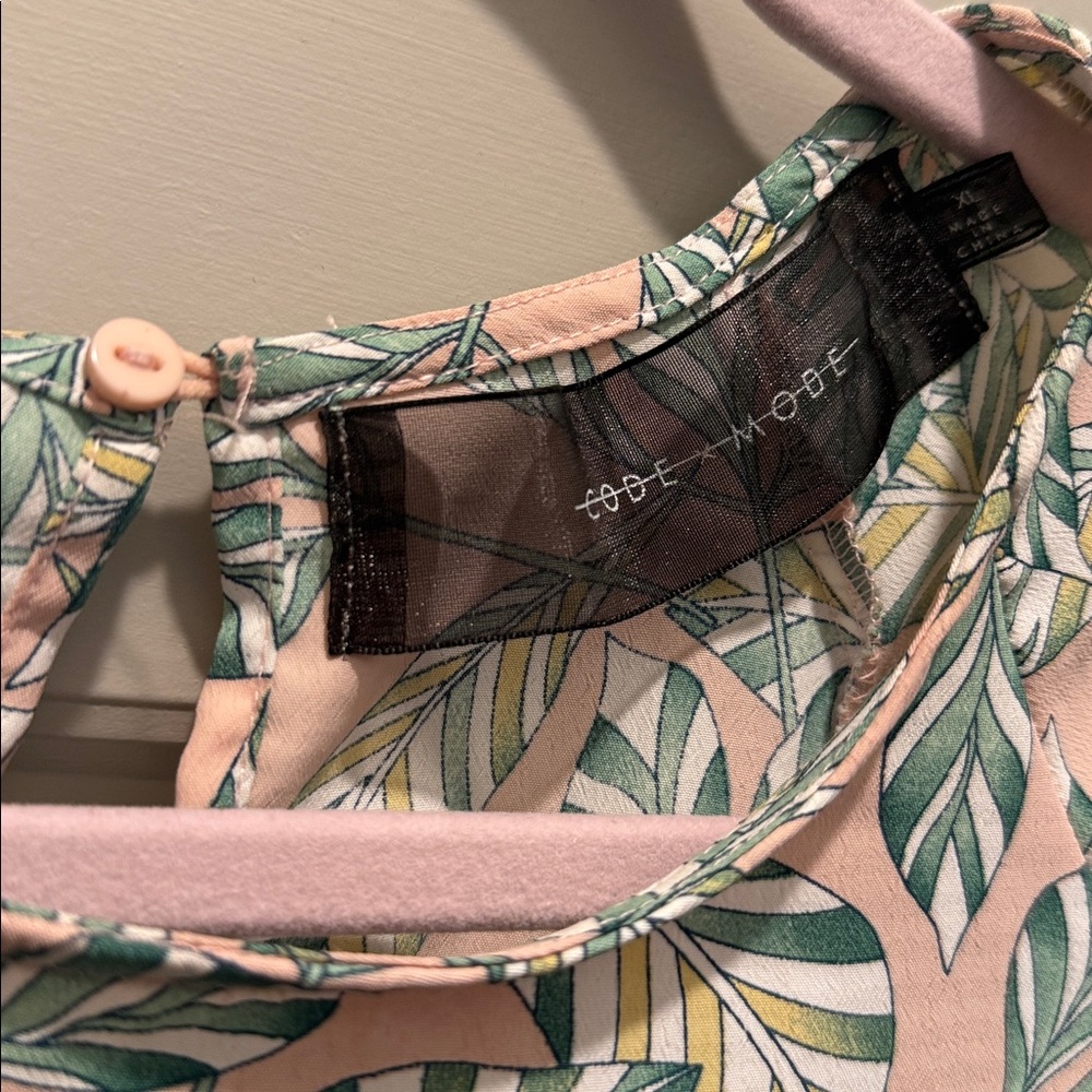 Code X Mode Blouse Flutter Sleeve Palm Print - image 4